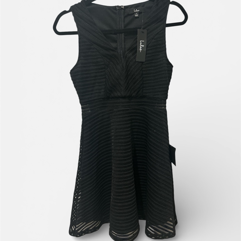 NWT Lulu's Forever Mine Black Ribbed Sleeveless Skater Dress STRETCHY - Picture 5 of 7
